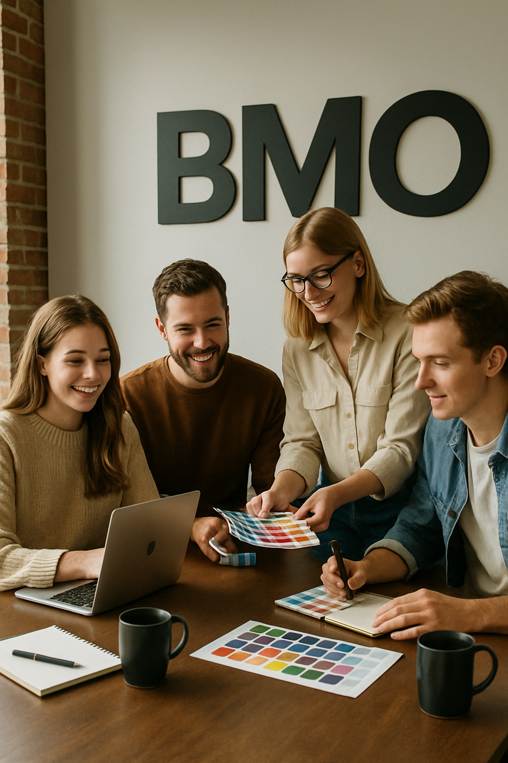 personas de piel blanca trabajando creativamente en agencia de marketing BMO-2